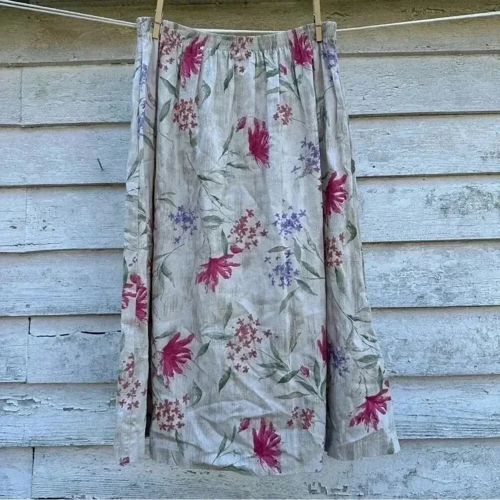 ALFRED‎ DUNNER Vintage floral button front skirt in excellent condition Size 10